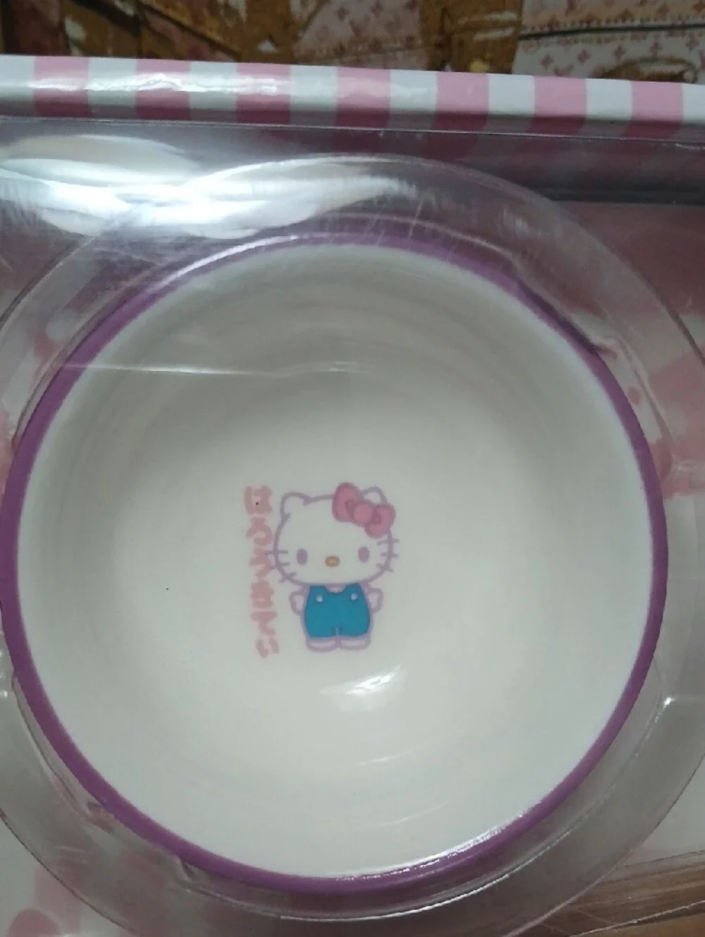 Sanrio Hello Kitty Pink and White Ceramic Sushi Plate Set NIB